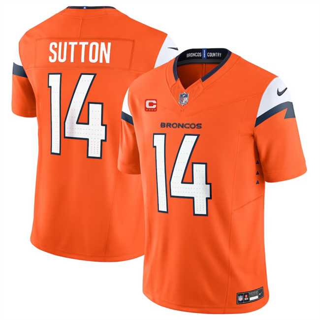 Men & Women & Youth Denver Broncos #14 Courtland Sutton Orange 2024 F.U.S.E. With 4-Star C Patch Vapor Limited Stitched Jersey->denver broncos->NFL Jersey